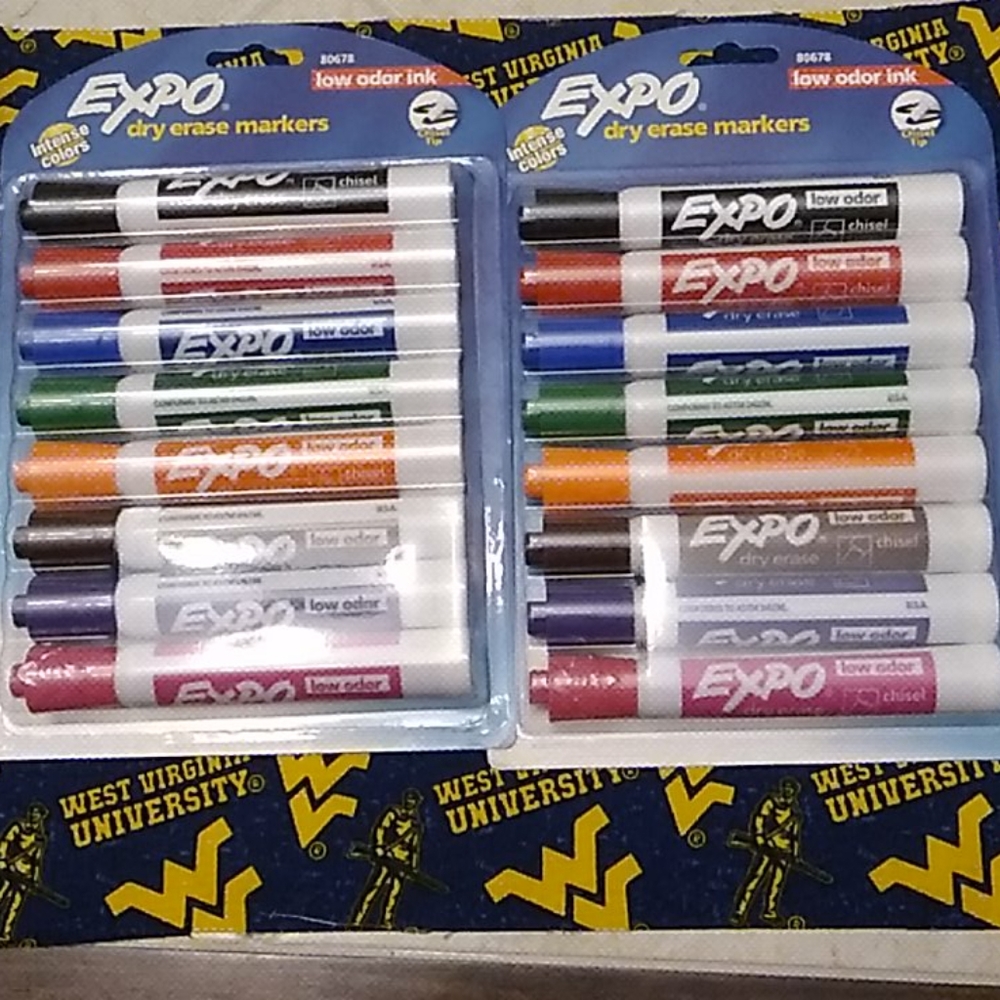 (2) 8 Pks Expo Dry Erase Markers Low Odor Chisel